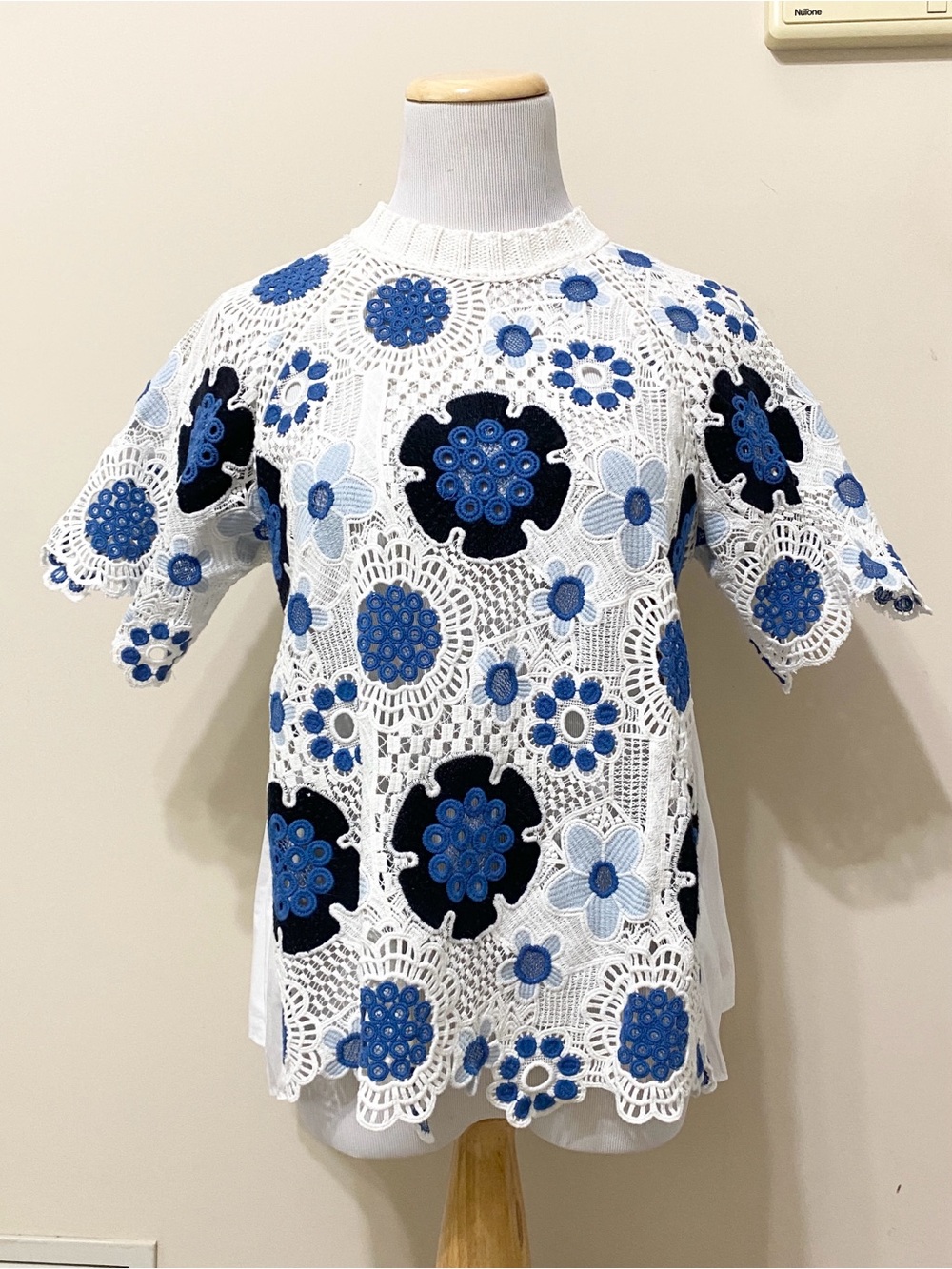 Sea New York St Tropez White & Blue Crochet Top